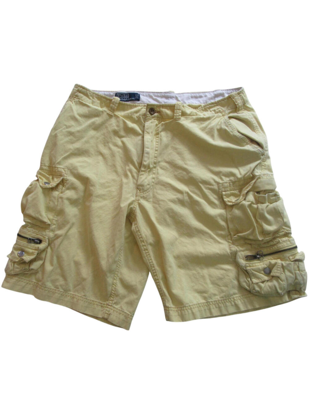 Polo Ralph Lauren Mens Y2K Utility Surplus Cargo Shorts Pale Yellow 36